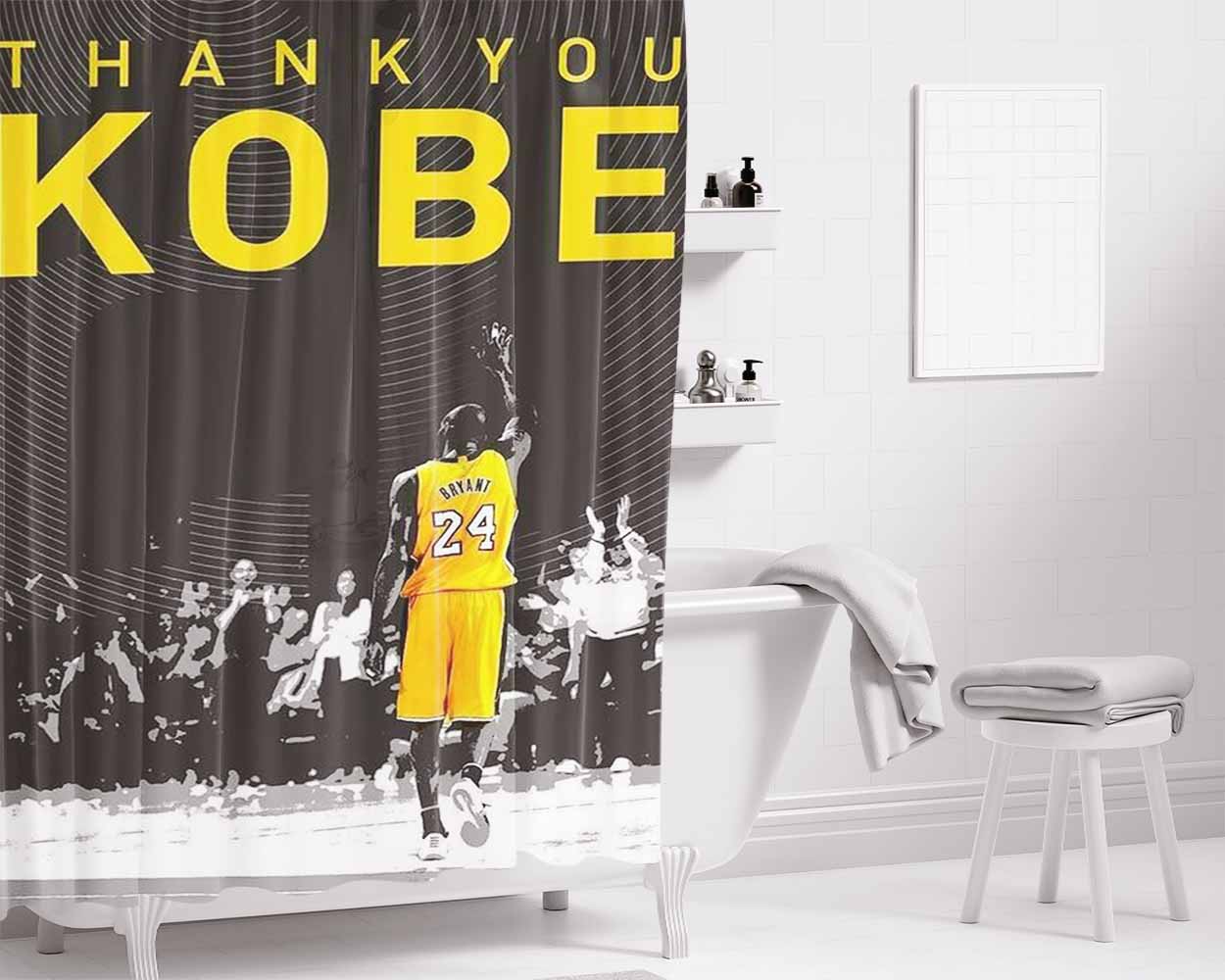 Thank You Kobe Bathroom Shower Curtain Fabric Waterproof | 66 X 72 Inch