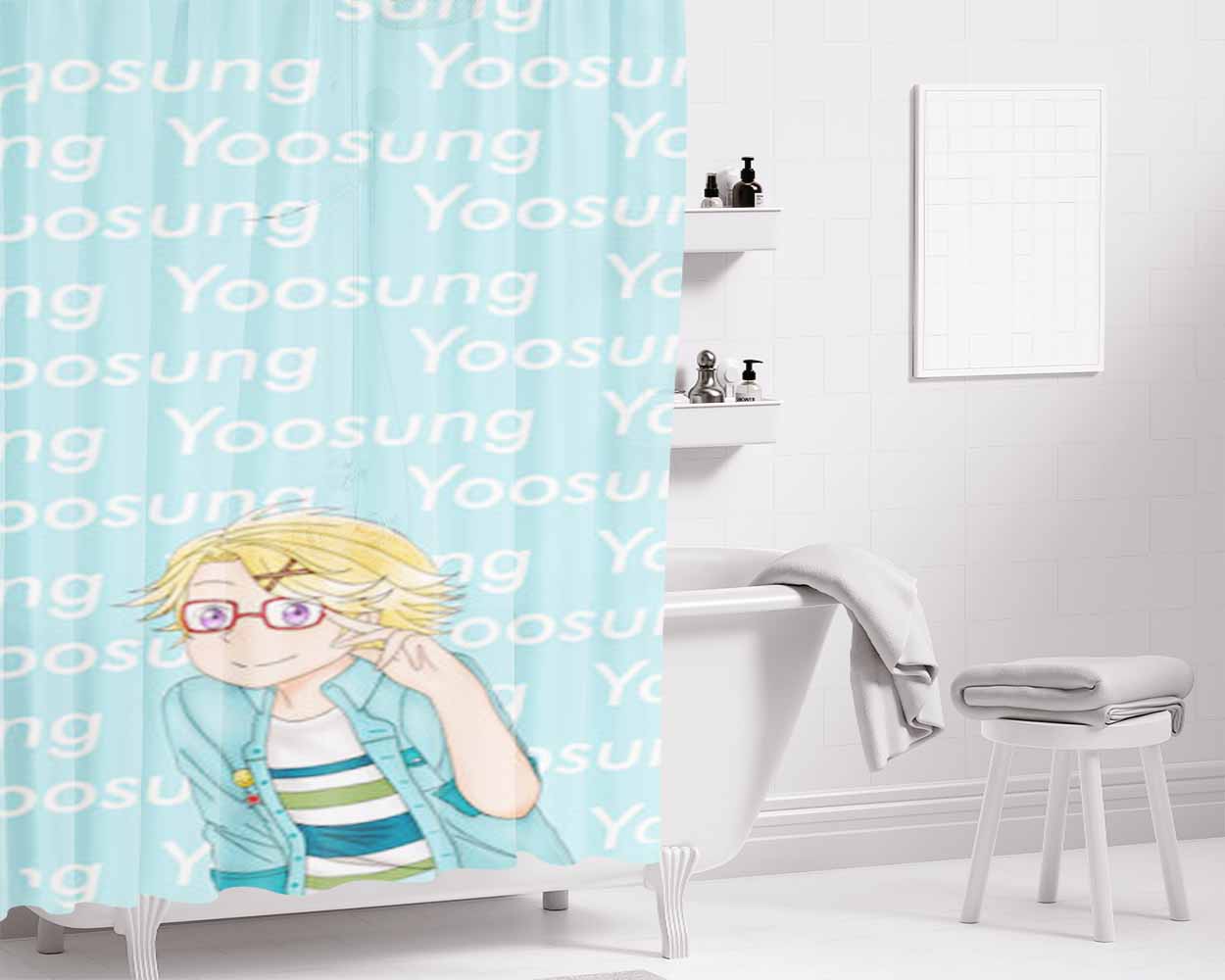 Yoosung Bathroom Shower Curtain Fabric Waterproof | 66 X 72 Inch