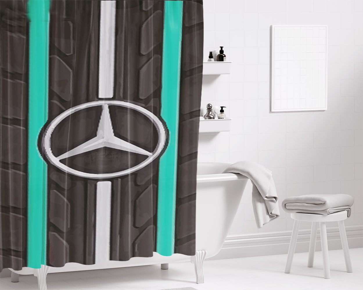 Mercedes-Benz Amg Gt Bathroom Shower Curtain Fabric Waterproof | 66 X 72 Inch