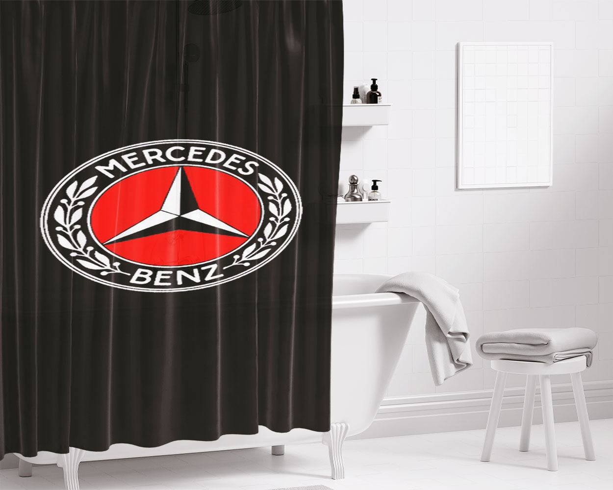 Mercedes Benz Bumper F1 Amg Petronas Bathroom Shower Curtain Fabric Waterproof | 66 X 72 Inch