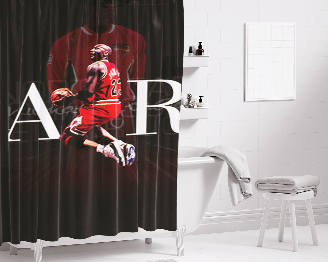 Michael Jordan Air Bathroom Shower Curtain Fabric Waterproof | 66 X 72 Inch