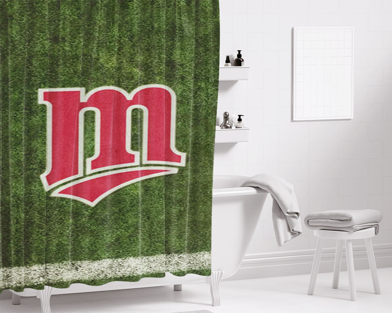 Minnesota Twins Field Bathroom Shower Curtain Fabric Waterproof | 66 X 72 Inch