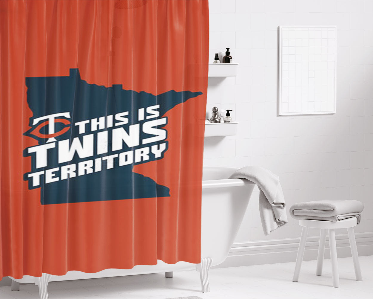 Minnesota Twins Territory Bathroom Shower Curtain Fabric Waterproof | 66 X 72 Inch
