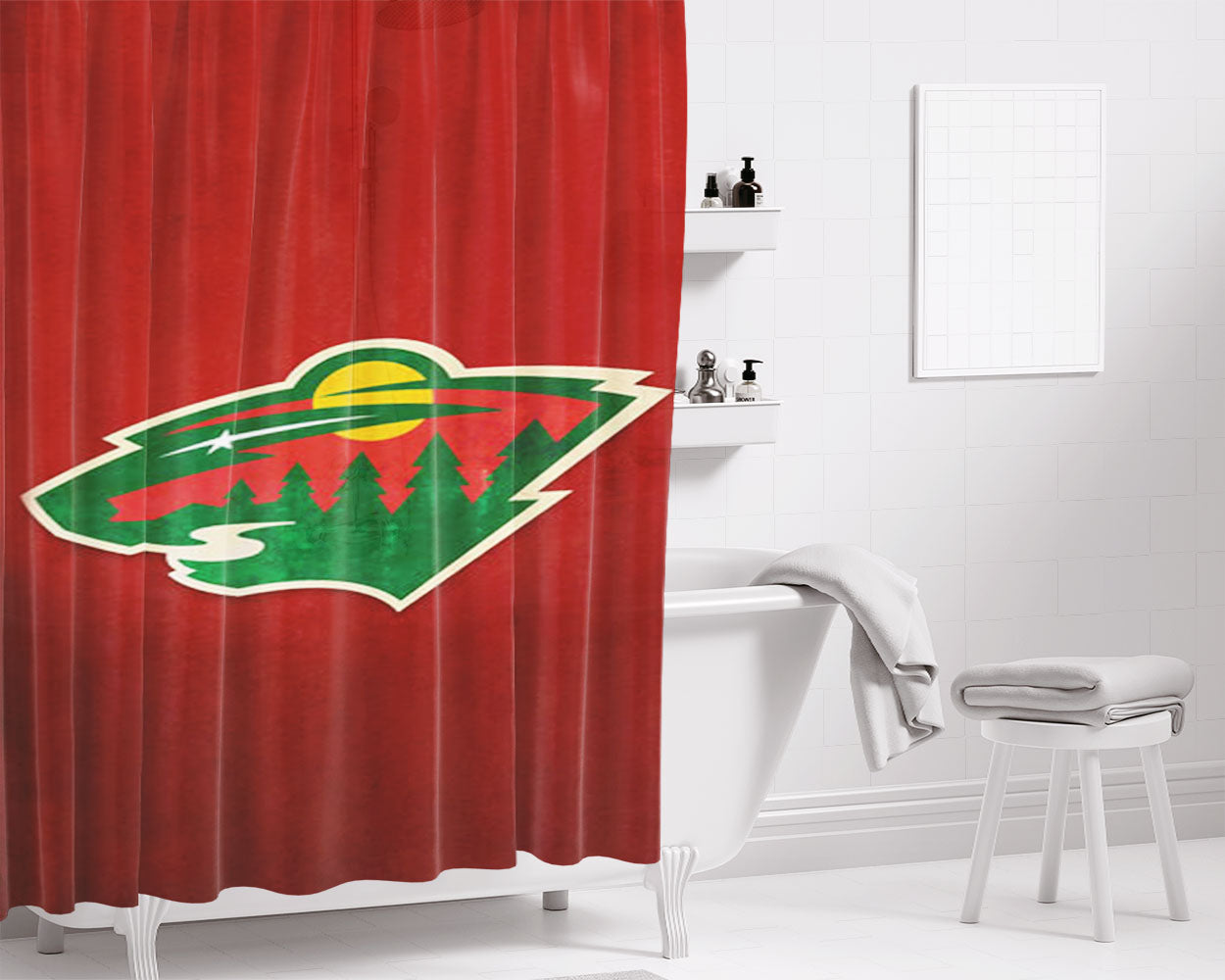Minnesota Wild Bathroom Shower Curtain Fabric Waterproof | 66 X 72 Inch