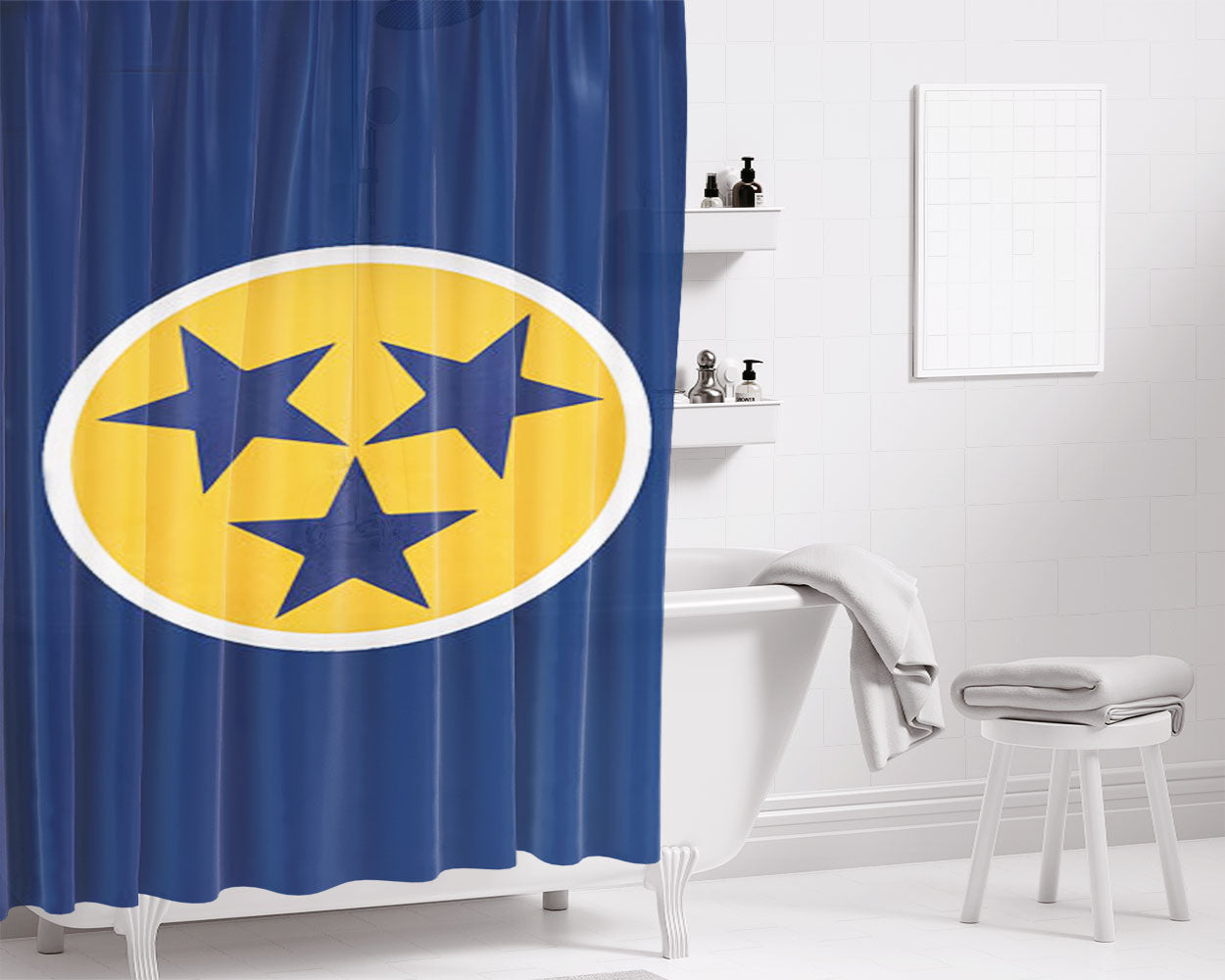 Nashville Predators Stars Bathroom Shower Curtain Fabric Waterproof | 66 X 72 Inch