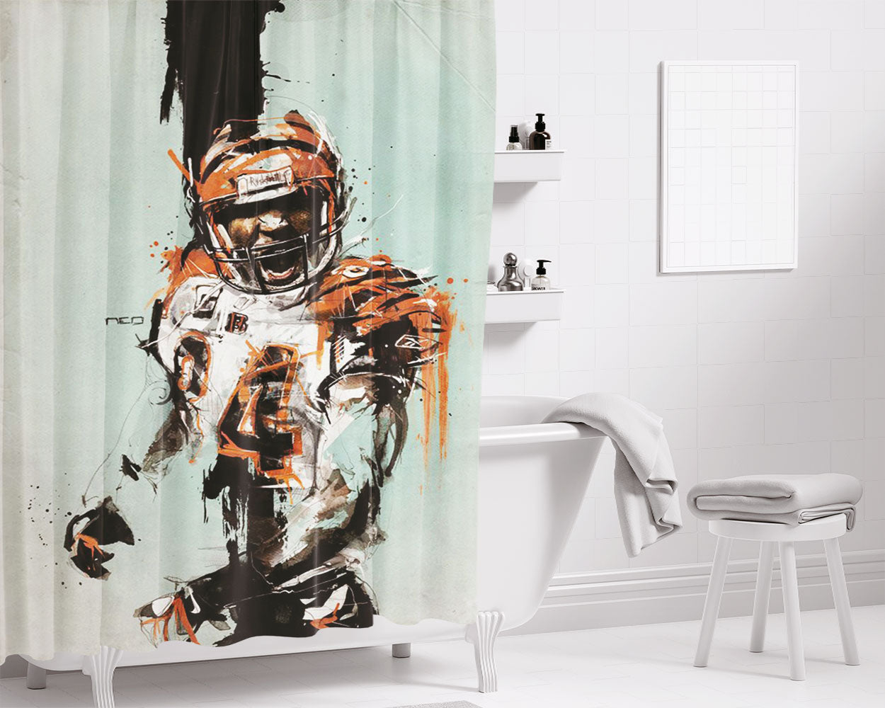 Nfl 100Th Minnesota Vikings Wallpapers Bathroom Shower Curtain Fabric Waterproof | 66 X 72 Inch