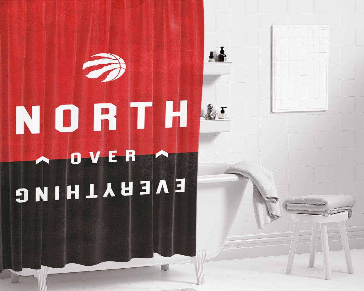 North Over Everything Toronto Raptors Quotes Bathroom Shower Curtain Fabric Waterproof | 66 X 72 Inch