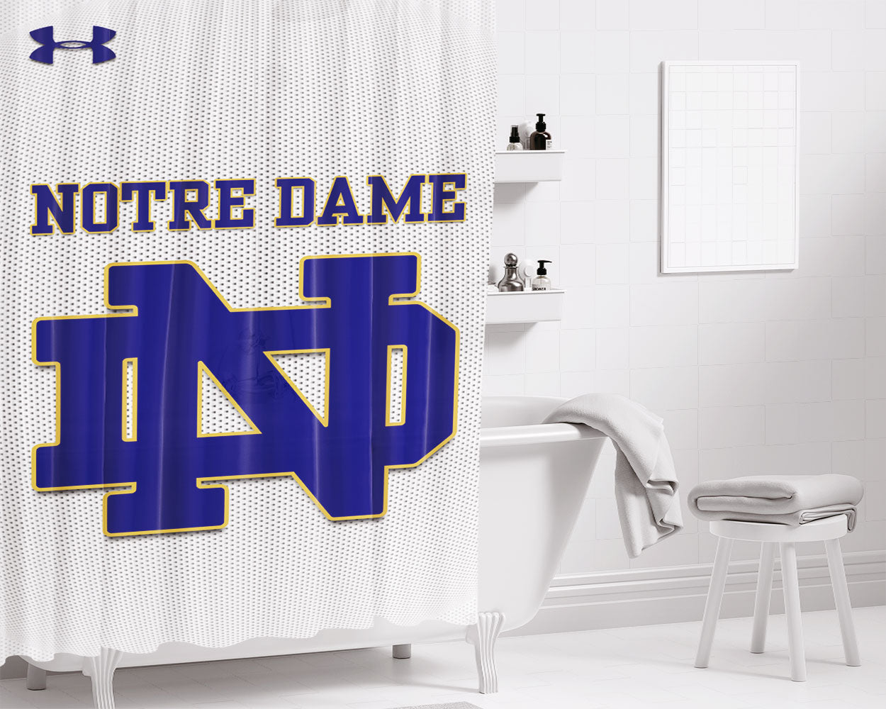 Notre Dame Fighting Irish Jersey Bathroom Shower Curtain Fabric Waterproof | 66 X 72 Inch