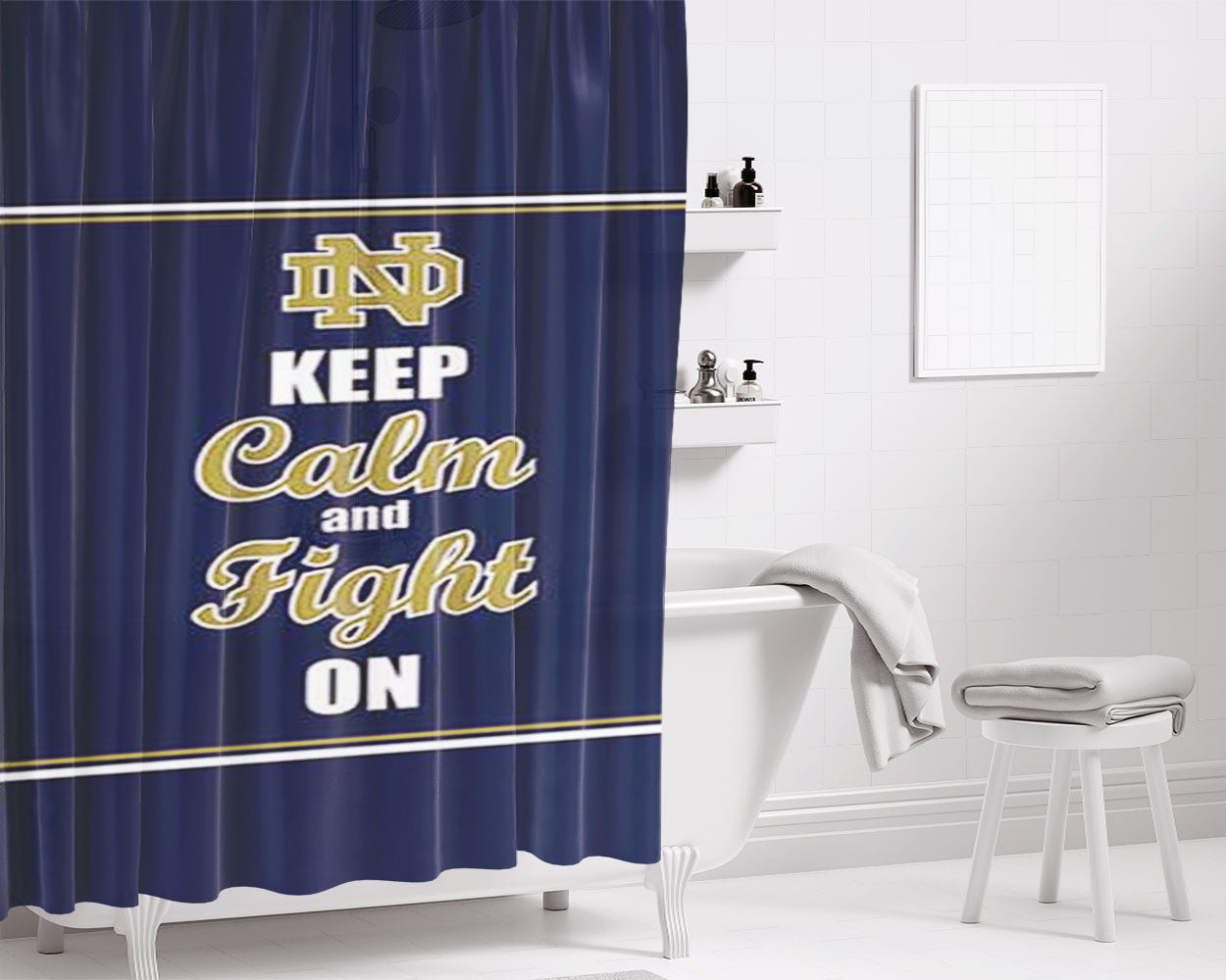 Notre Dame Keep Calm Bathroom Shower Curtain Fabric Waterproof | 66 X 72 Inch