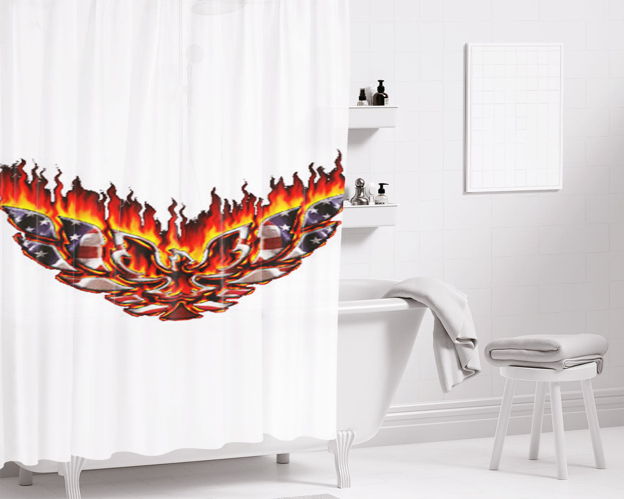 Pontiac Firebird America Bathroom Shower Curtain Fabric Waterproof | 66 X 72 Inch
