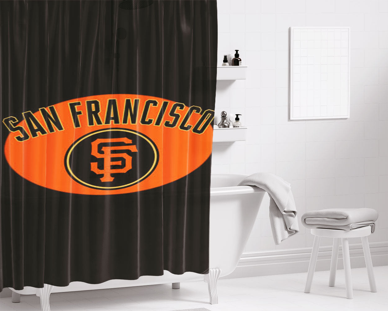 San Francisco Giants New Bathroom Shower Curtain Fabric Waterproof | 66 X 72 Inch