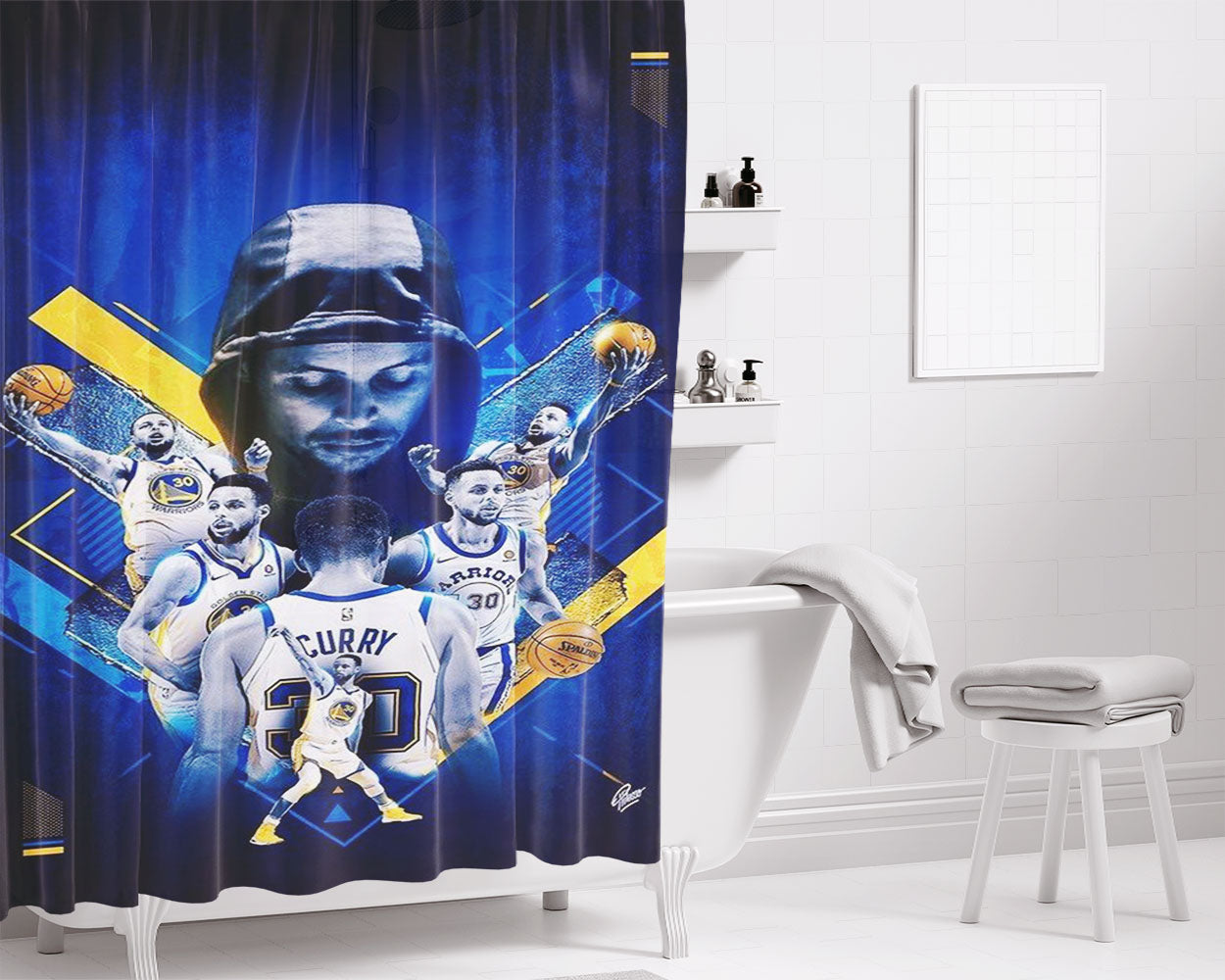 Stephen Curry Is A Warriors Bathroom Shower Curtain Fabric Waterproof | 66 X 72 Inch