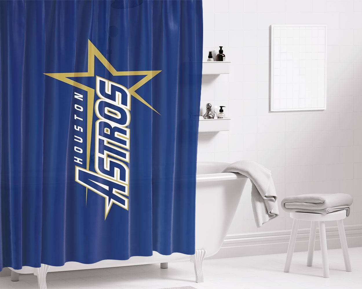 Stunning Houston Astr Bathroom Shower Curtain Fabric Waterproof | 66 X 72 Inch