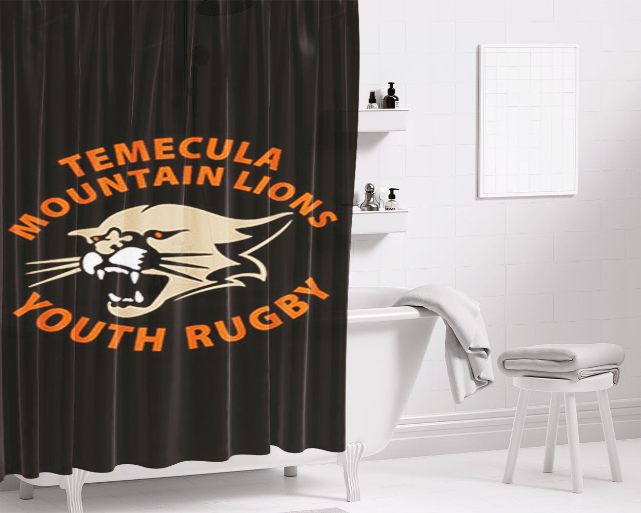 Temecula Youth Rugby Bathroom Shower Curtain Fabric Waterproof | 66 X 72 Inch