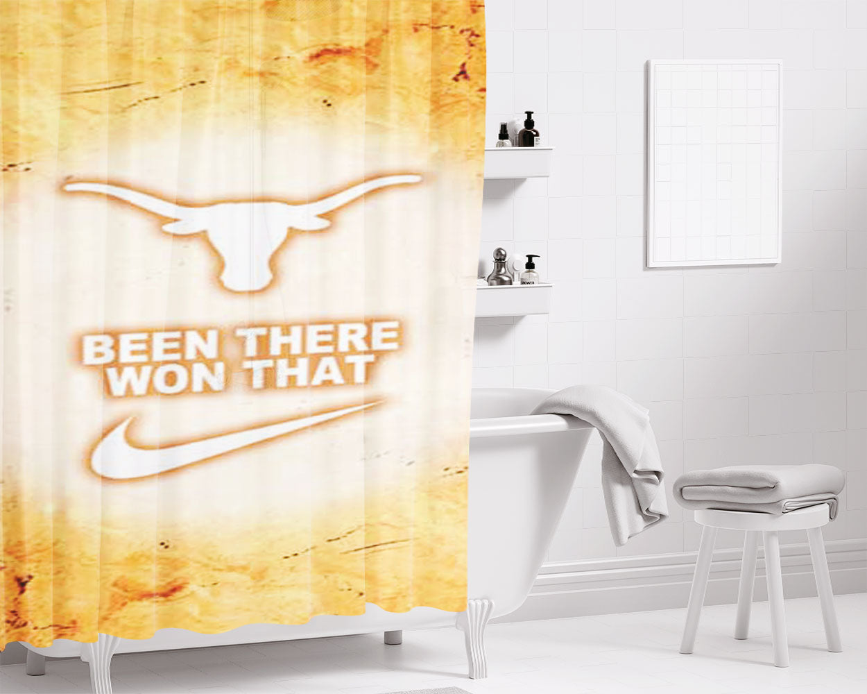 Texas Longhorns Been There Bathroom Shower Curtain Fabric Waterproof | 66 X 72 Inch