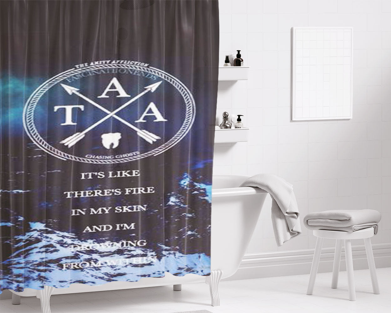 The Amity Affliction Pittsburgh Bathroom Shower Curtain Fabric Waterproof | 66 X 72 Inch