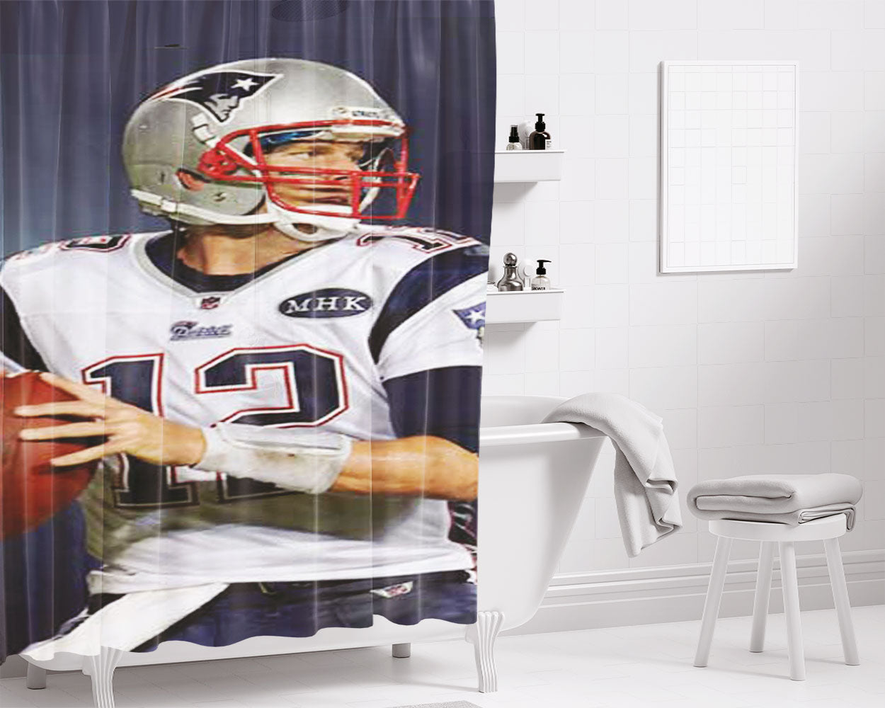 Tom Brady Wallpaper No Tag Bathroom Shower Curtain Fabric Waterproof | 66 X 72 Inch