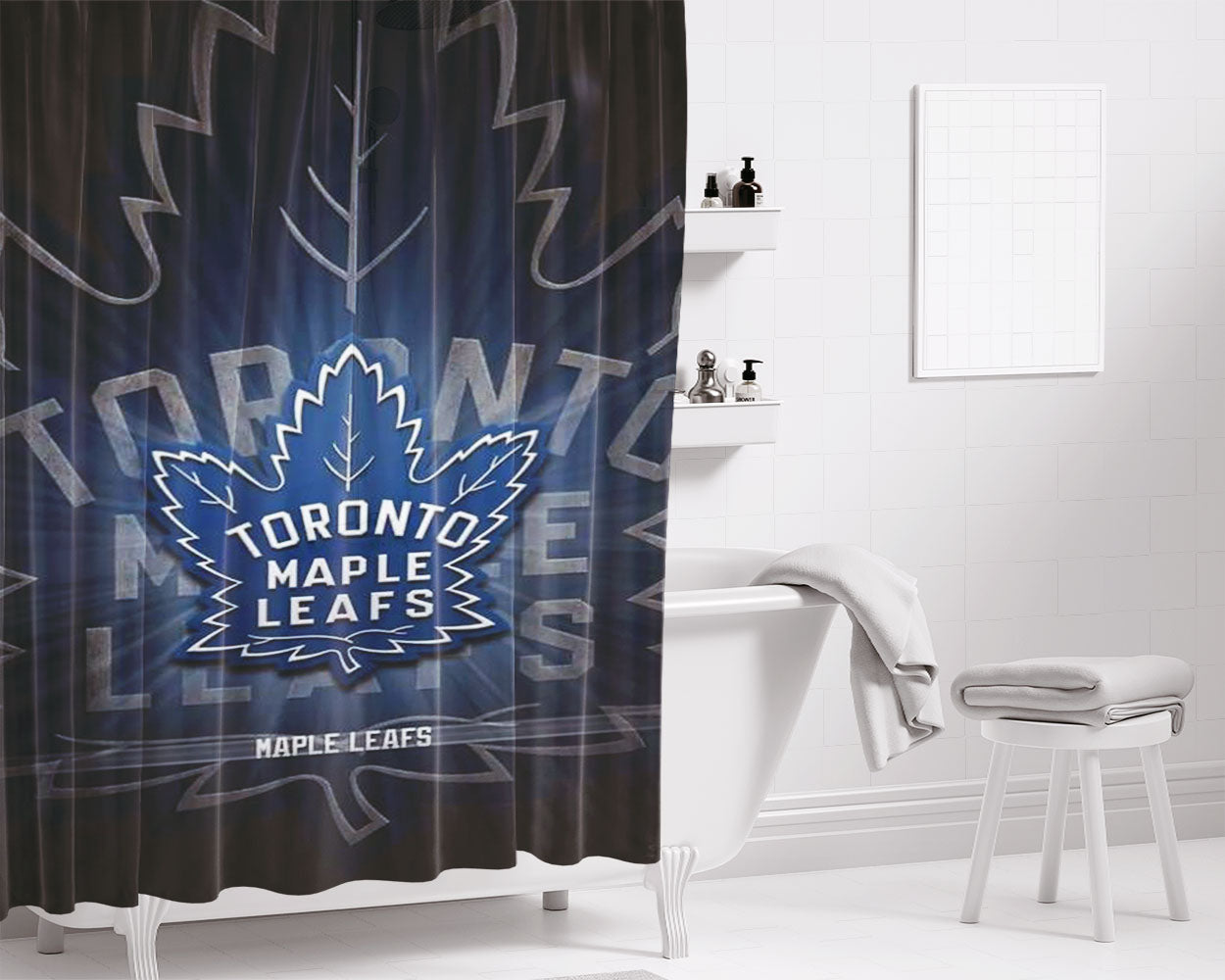 Toronto Maple Leafs1 Bathroom Shower Curtain Fabric Waterproof | 66 X 72 Inch