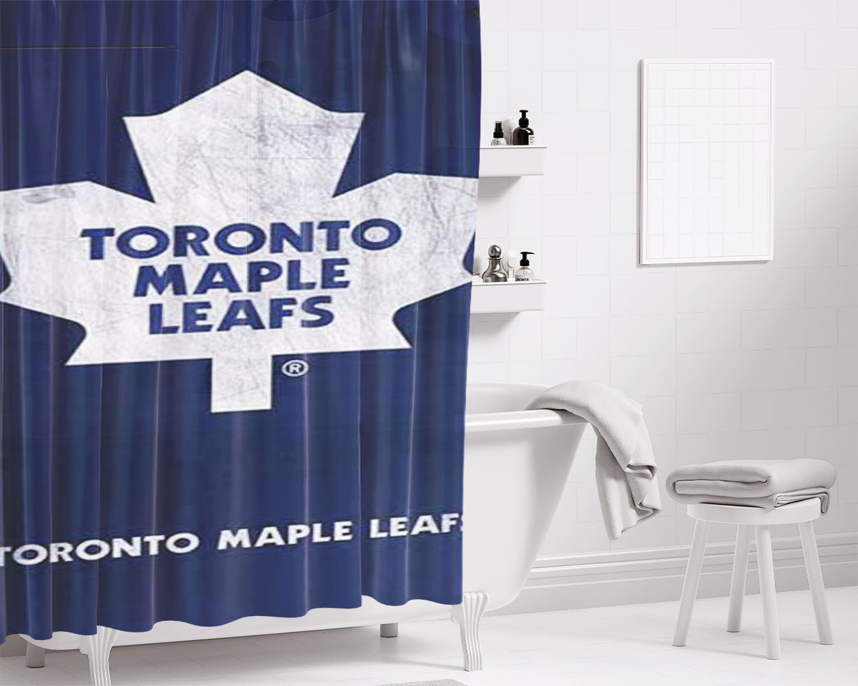 Toronto Maple Leafs 2 Bathroom Shower Curtain Fabric Waterproof | 66 X 72 Inch