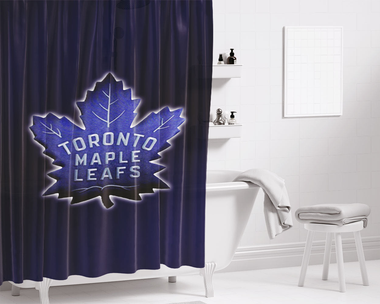 Toronto Maple Leafs Jersey Bathroom Shower Curtain Fabric Waterproof | 66 X 72 Inch