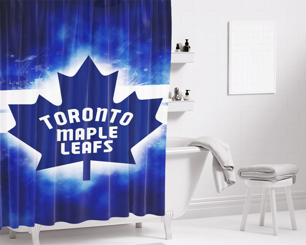 Toronto Maple Leafs New Bathroom Shower Curtain Fabric Waterproof | 66 X 72 Inch