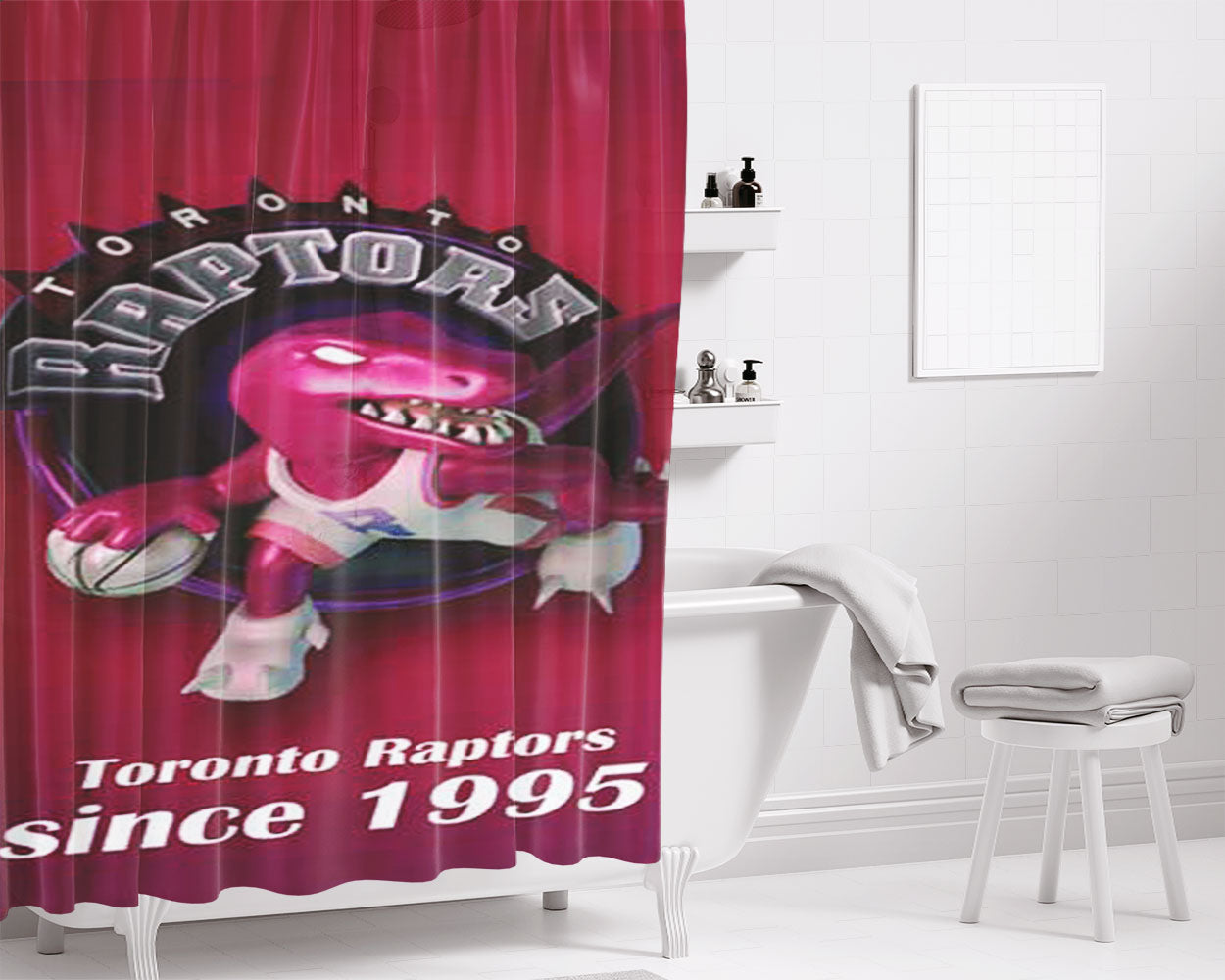 Toronto Raptors Since Bathroom Shower Curtain Fabric Waterproof | 66 X 72 Inch