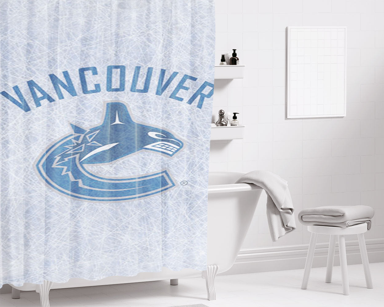 Vancouver Logo Bathroom Shower Curtain Fabric Waterproof | 66 X 72 Inch
