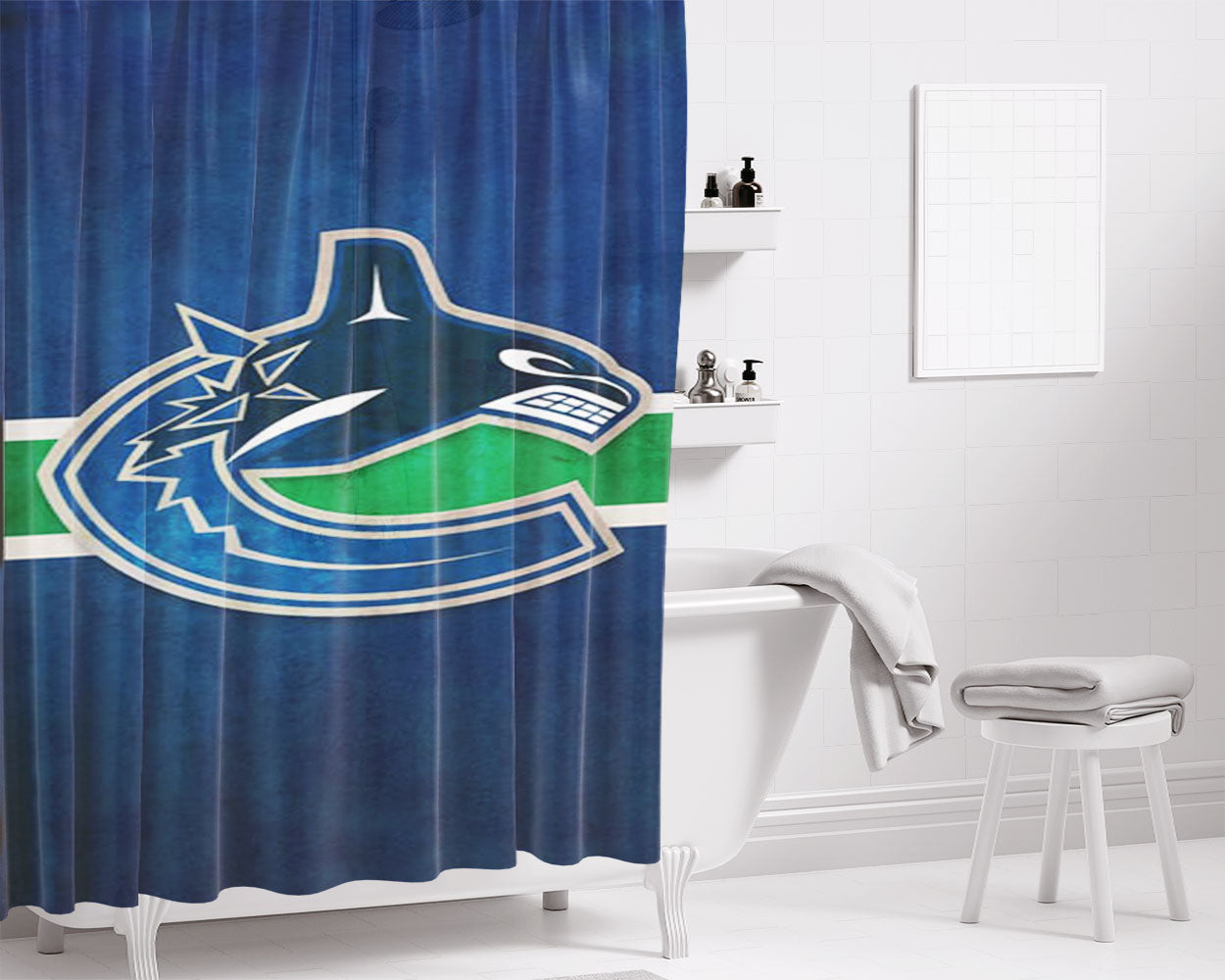 Vancouver Bathroom Shower Curtain Fabric Waterproof | 66 X 72 Inch