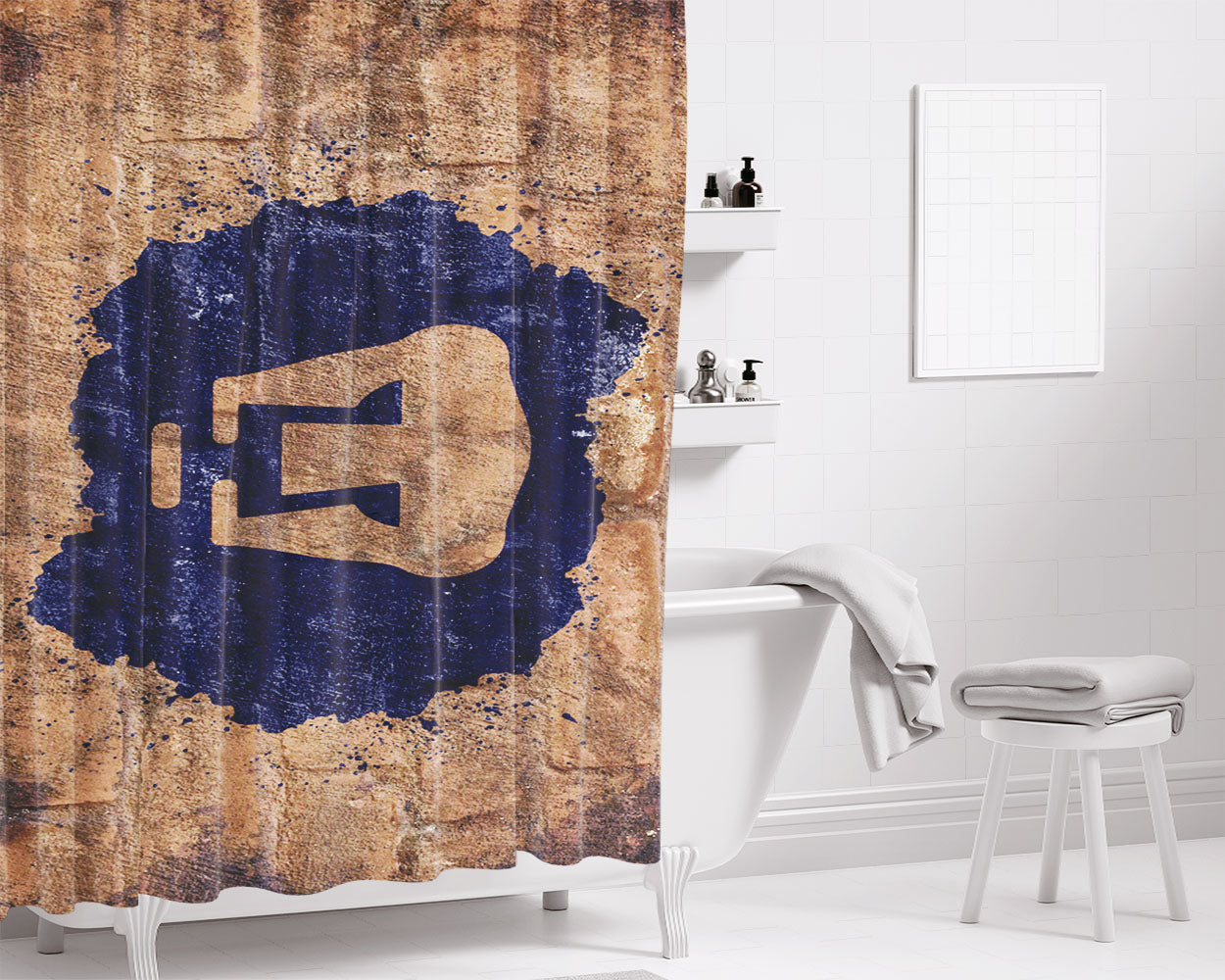 Club Universidad Pumas Unam Brown Bathroom Shower Curtain Fabric Waterproof | 66 X 72 Inch