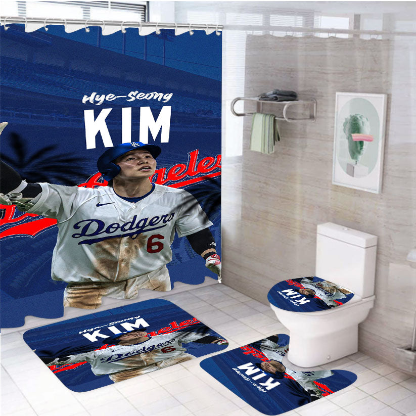 Kim Hye Seong White Shower Curtain Set Fabric Waterproof