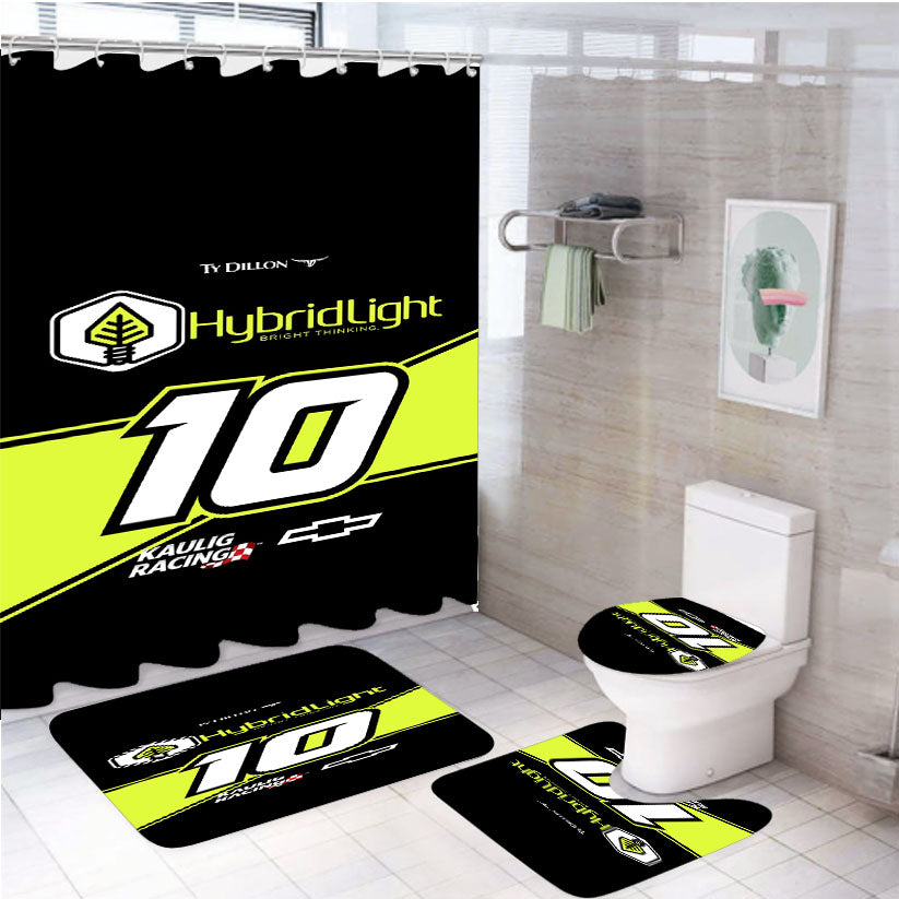 Ty Dillon - Hybrid Light White Shower Curtain Set Fabric Waterproof