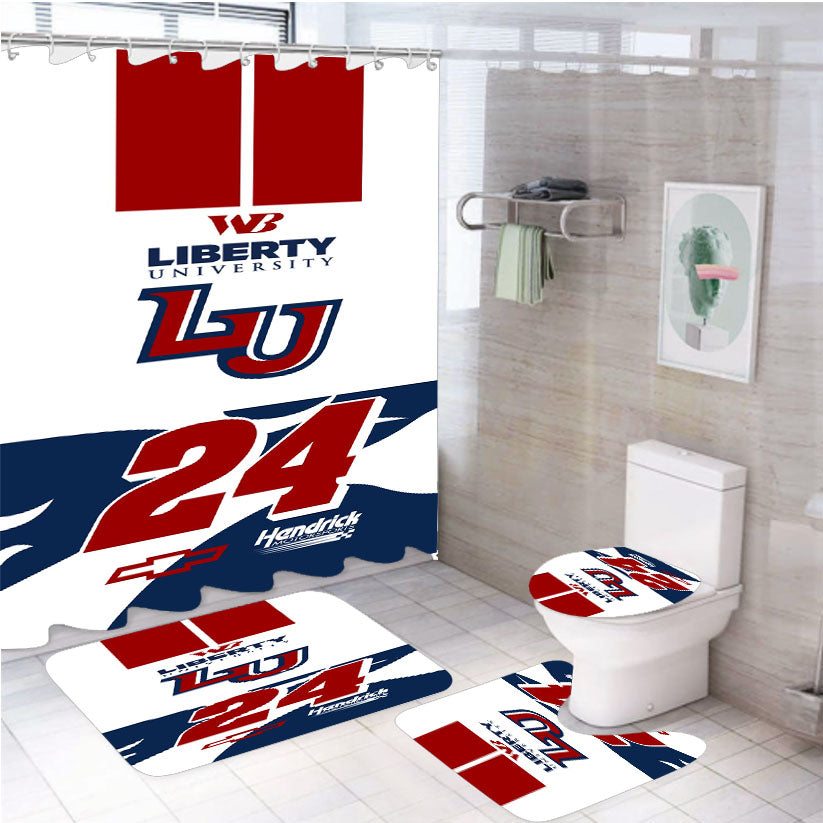 William Byron - Liberty University White Shower Curtain Set Fabric Waterproof