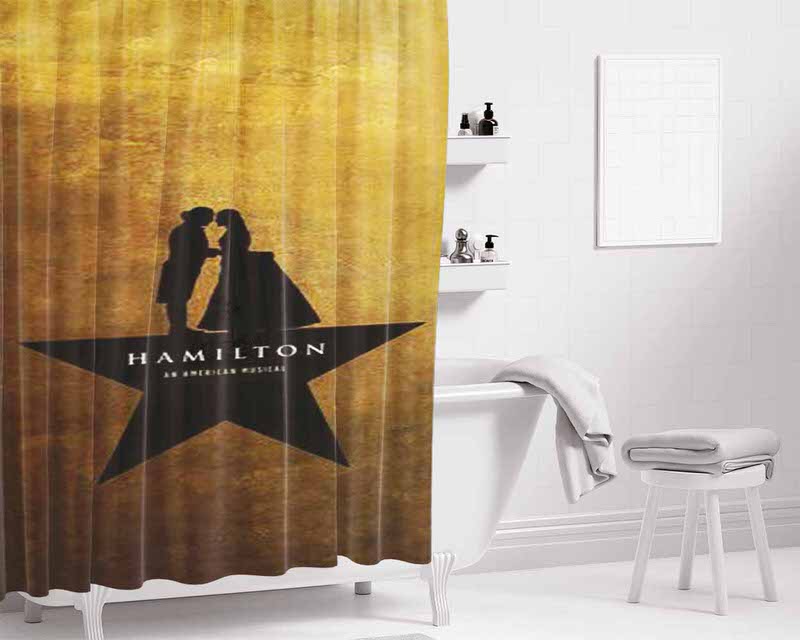 Hamilton And Eliza Kiss Musical Bathroom Shower Curtain Fabric Waterproof | 66 X 72 Inch