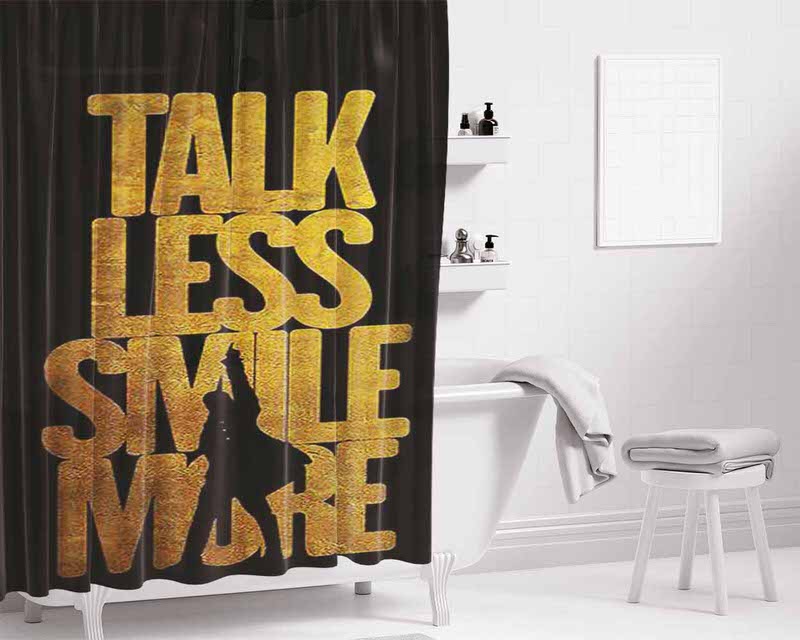 Hamilton Quote Bathroom Shower Curtain Fabric Waterproof | 66 X 72 Inch