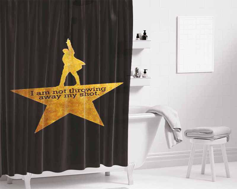 I Am Not Throwing Away My Shot Hamilton Bathroom Shower Curtain Fabric Waterproof | 66 X 72 Inch