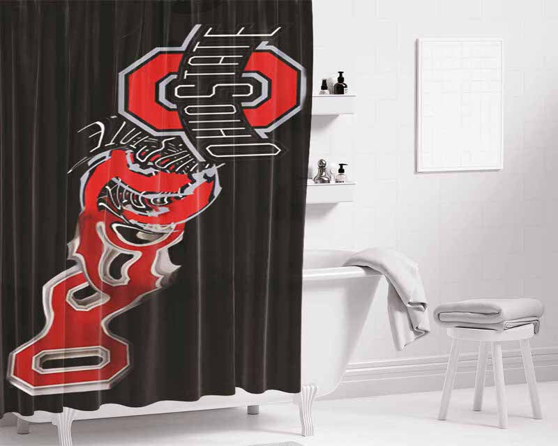 Ohio State University Art Bathroom Shower Curtain Fabric Waterproof | 66 X 72 Inch