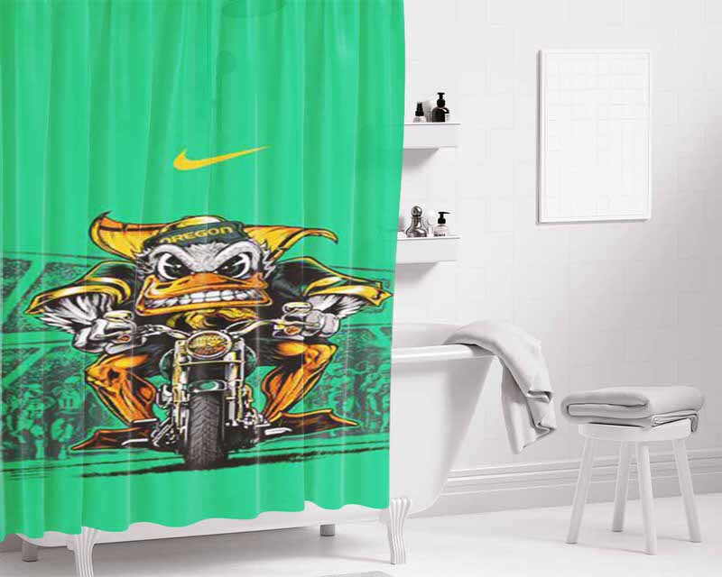 Oregon Ducks Football Team Bathroom Shower Curtain Fabric Waterproof | 66 X 72 Inch