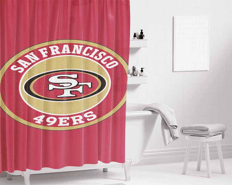 San Francisco 49Ers Logo Bathroom Shower Curtain Fabric Waterproof | 66 X 72 Inch