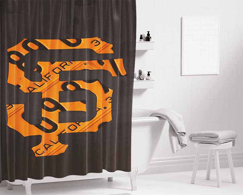 San Francisco Giants Baseball Vintage Logo Bathroom Shower Curtain Fabric Waterproof | 66 X 72 Inch