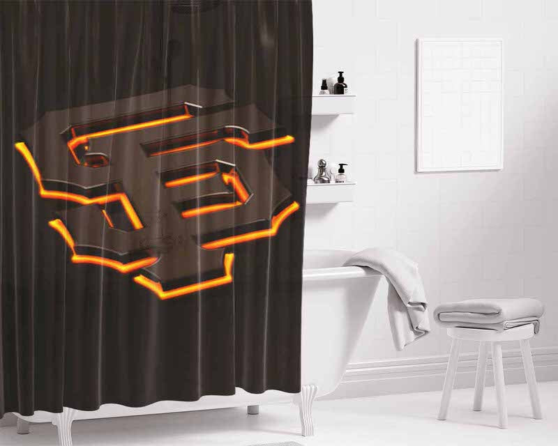 San Francisco Giants Logo Sf Bathroom Shower Curtain Fabric Waterproof | 66 X 72 Inch