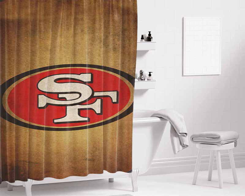 Super Bowl San Francisco 49Ers Bathroom Shower Curtain Fabric Waterproof | 66 X 72 Inch