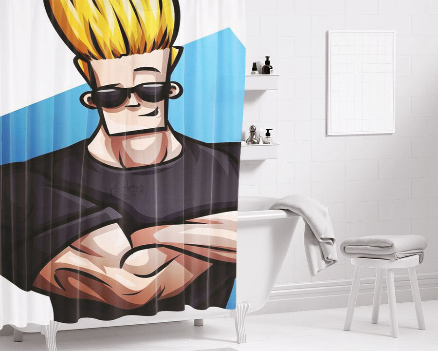 Johnny Bravo Cool Bathroom Shower Curtain Fabric Waterproof | 66 X 72 Inch