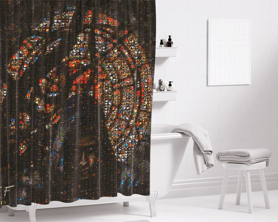 Thief Ii The Metal Age Glass Art Bathroom Shower Curtain Fabric Waterproof | 66 X 72 Inch