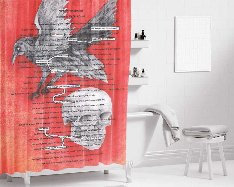 Weezer & Panic! At The D Bathroom Shower Curtain Fabric Waterproof | 66 X 72 Inch