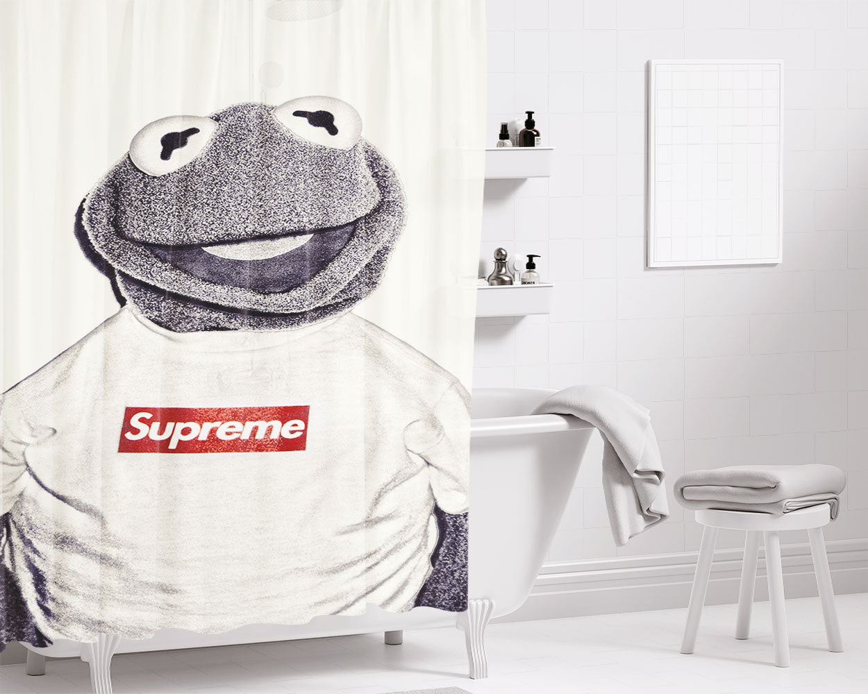 Elmo Supreme Bathroom Shower Curtain Fabric Waterproof | 66 X 72 Inch