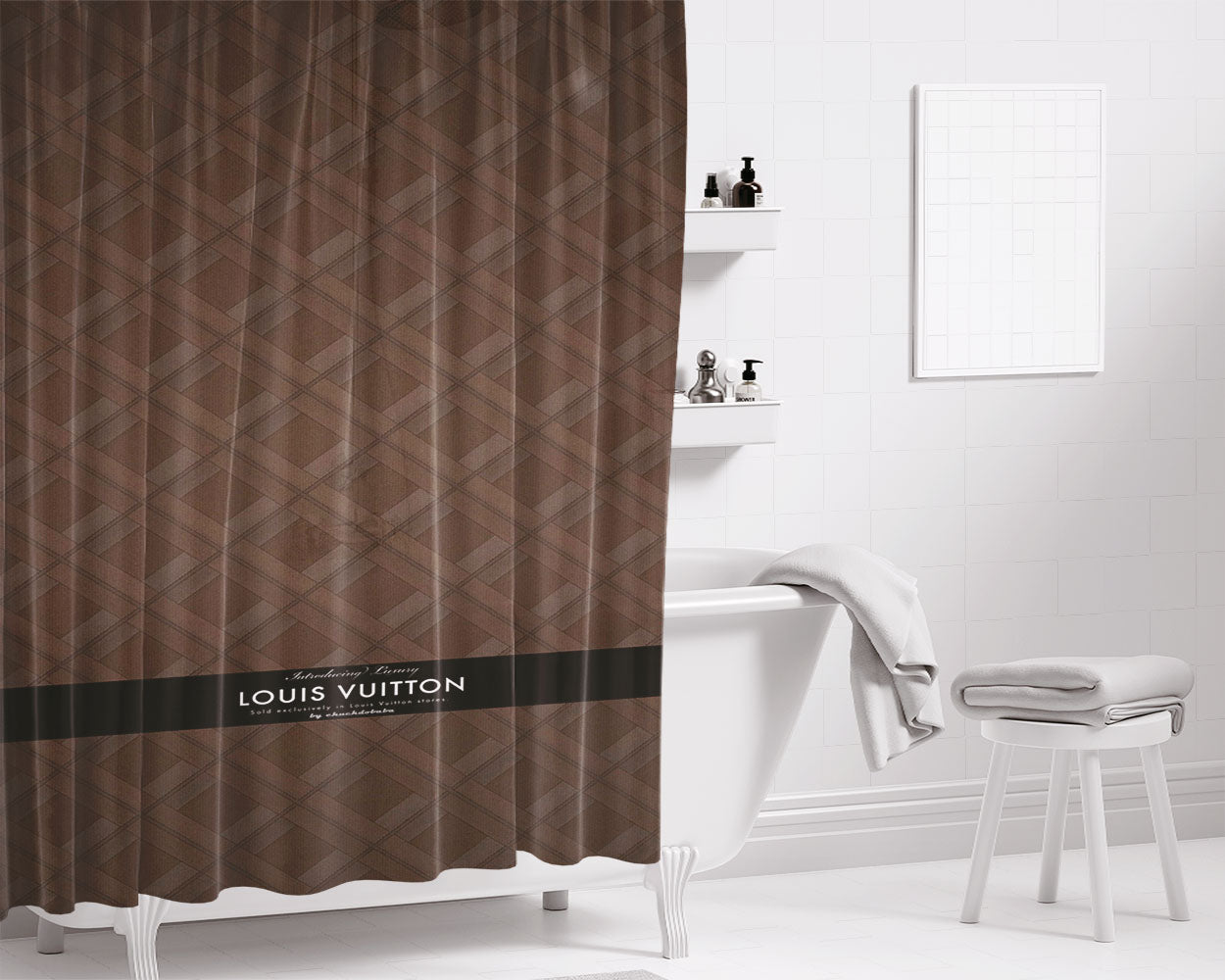 Louis Vuitton Chic Lady Bathroom Shower Curtain Fabric Waterproof | 66 X 72 Inch