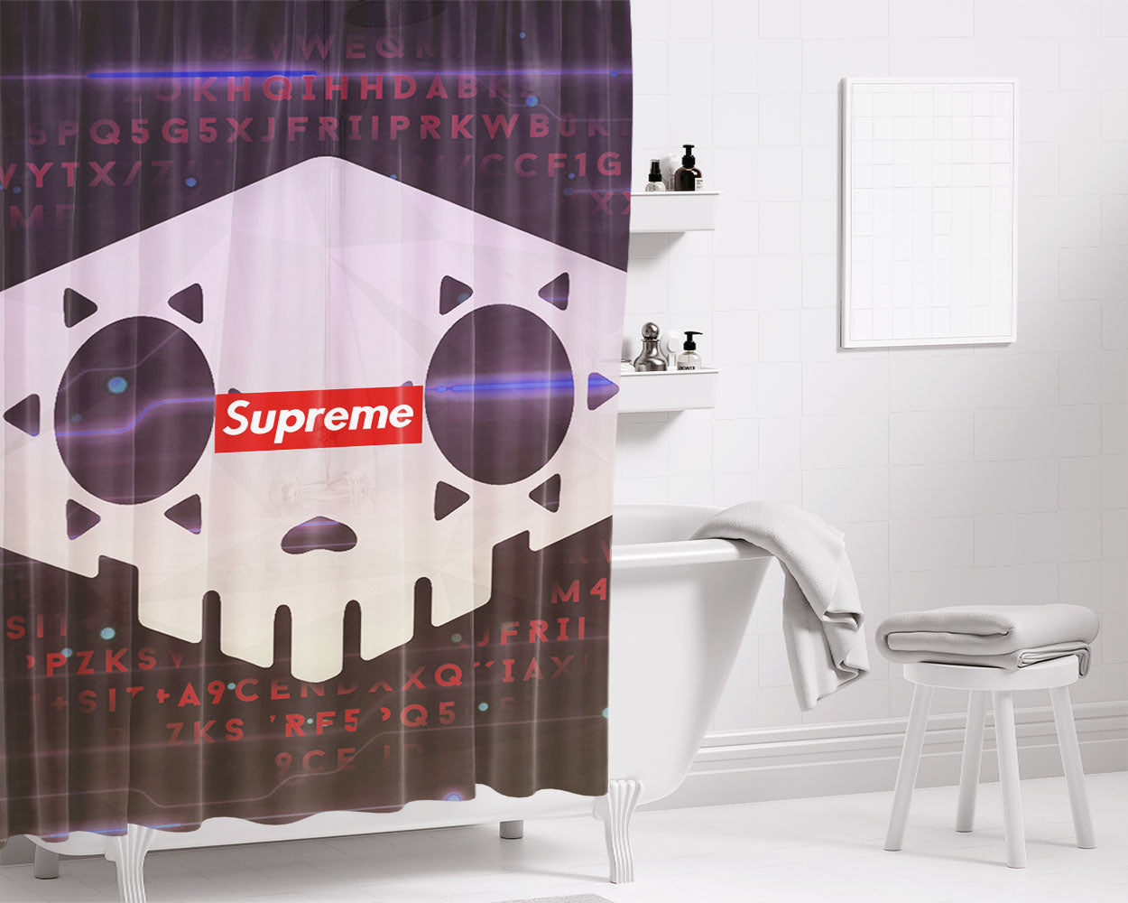 Sombra And Supreme Bathroom Shower Curtain Fabric Waterproof | 66 X 72 Inch