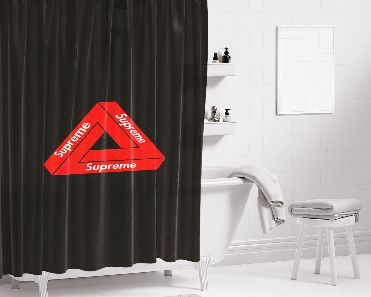 Streetwear Supreme Bathroom Shower Curtain Fabric Waterproof | 66 X 72 Inch