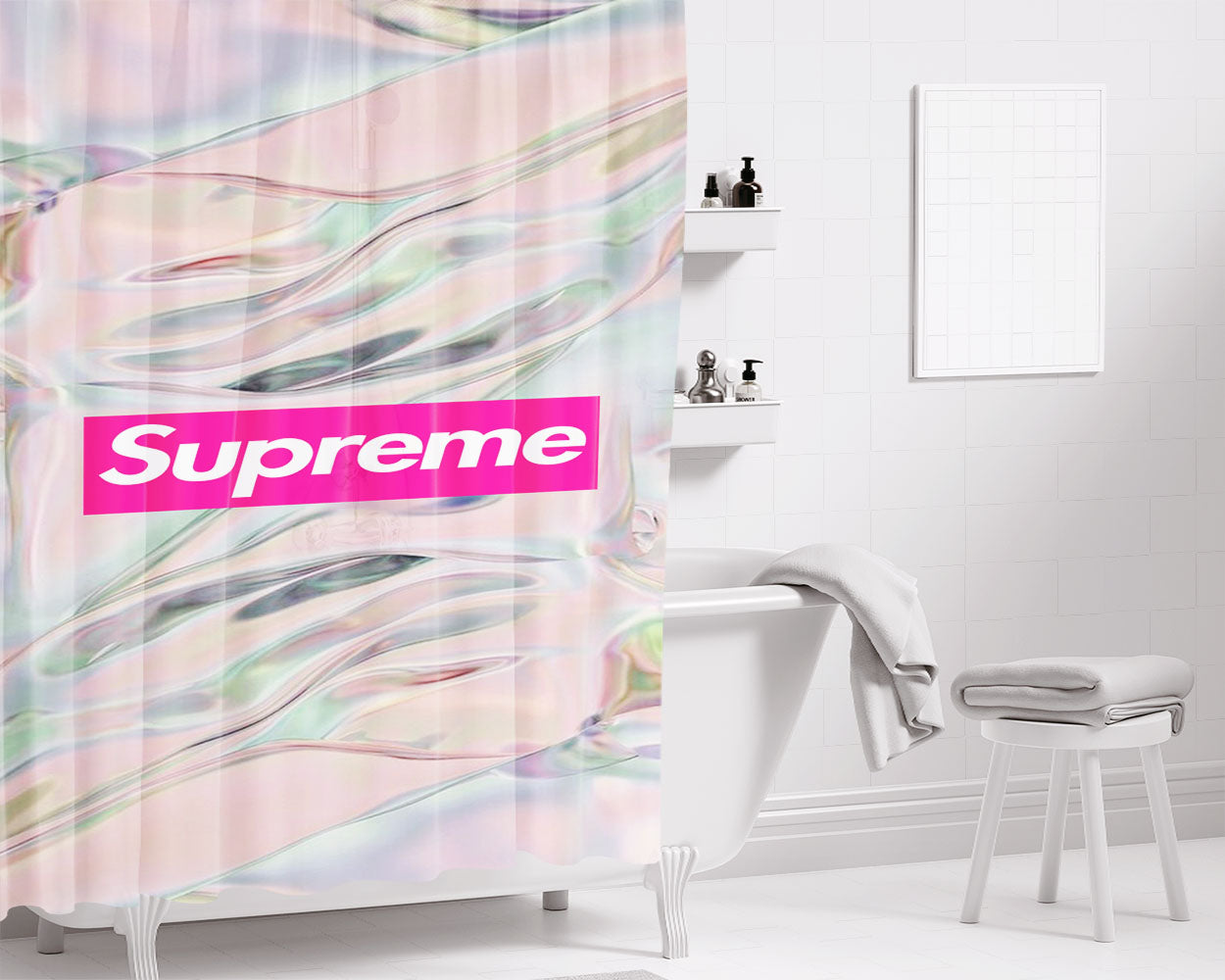 Supreme Aesthetic Bathroom Shower Curtain Fabric Waterproof | 66 X 72 Inch