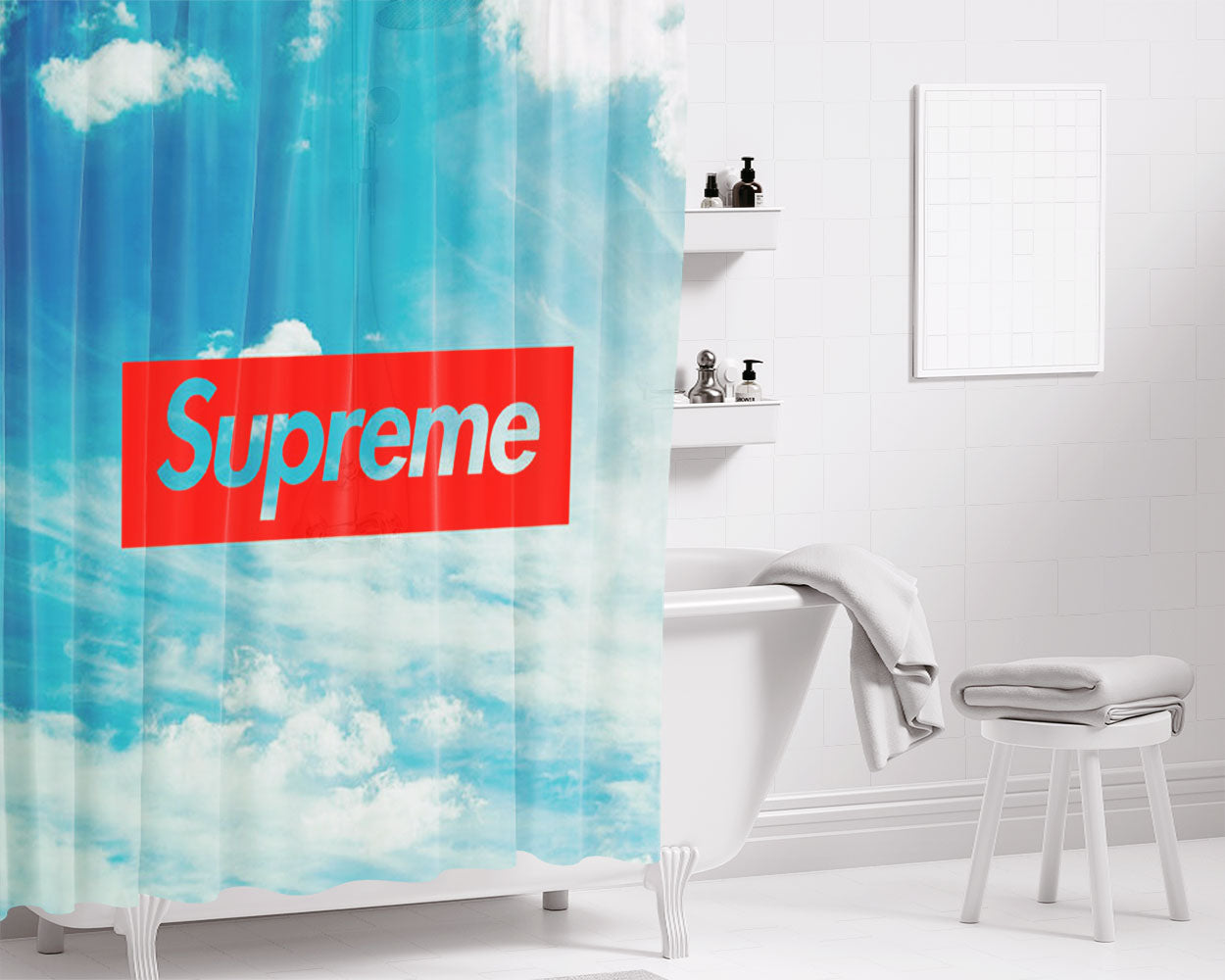 Supreme Art Bathroom Shower Curtain Fabric Waterproof | 66 X 72 Inch